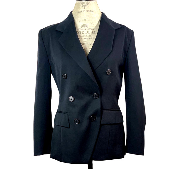 Classiques Entier Jackets & Blazers - CLASSIQUES Blazer Womens Sz Small Black Wool Double Breasted